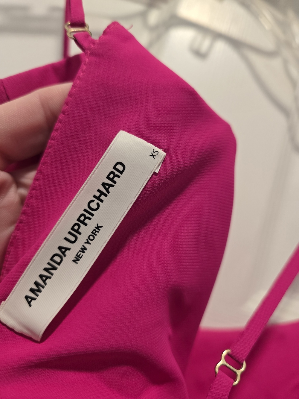 Amanda Uprichard Vibrant Hot Pink Spaghetti Strap Silk Mini Dress